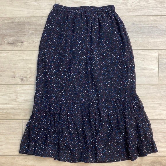COACH Silk Tiered Midi skirt Button Twee Luxury - Picture 7 of 11